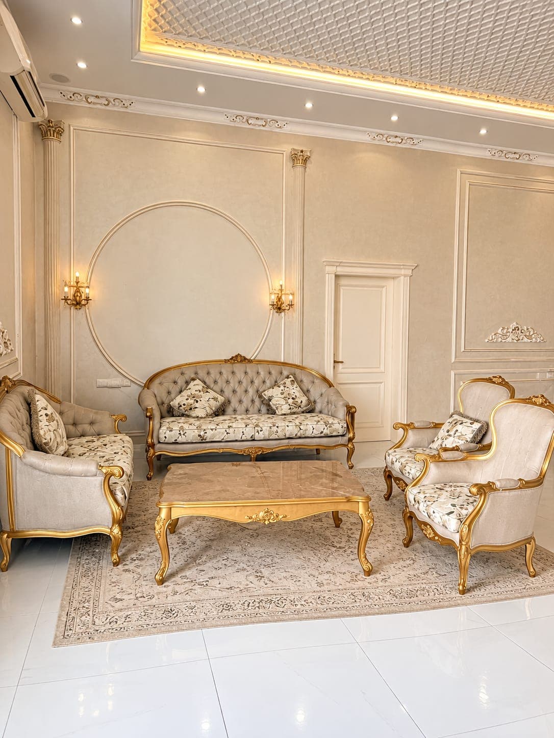 Recently acquired living room furniture from a Khashab Almadina pickup in Abu Dhabi